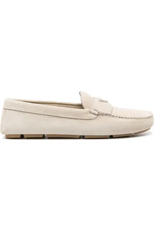 Prada Loafers i ruskind med trekantet logo