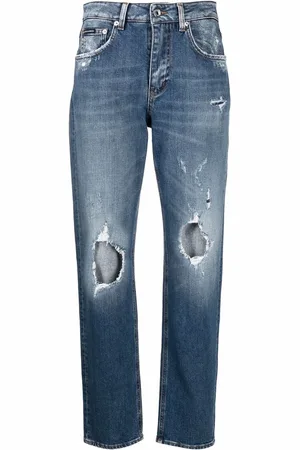 Dolce & Gabbana Boyfriend-jeans med slitageeffekt