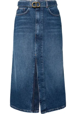 Twin-Set Mellemlang denimnederdel med bælte