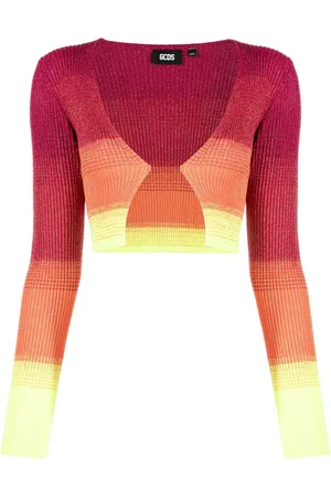 GCDS Cropped cardigan i lurex med degradé-effekt