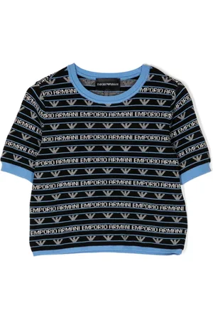Emporio Armani Intarsiastrikket top med logo