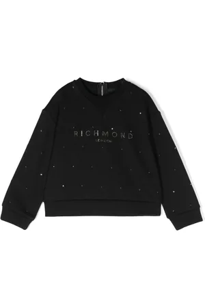 John Richmond Sweatshirt med nitteudsmykket logo