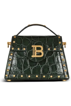 Balmain Skuldertaske i krokodillepræget læder