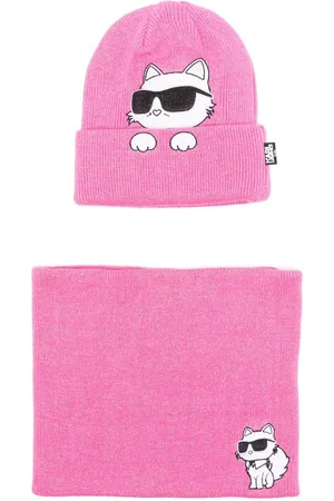 Karl Lagerfeld Hat og tørklædesæt med logotryk
