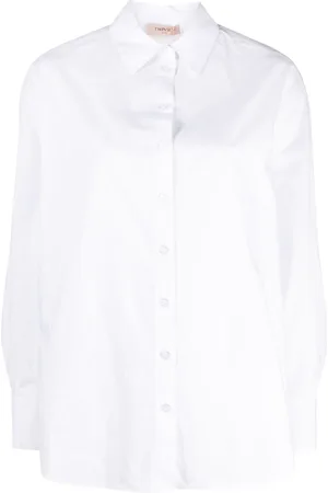 Twin-Set Skjorte i poplin med kædedetalje