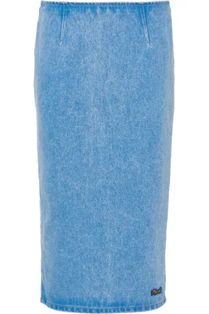 Marni Pencil-nederdel i denim med logomærke