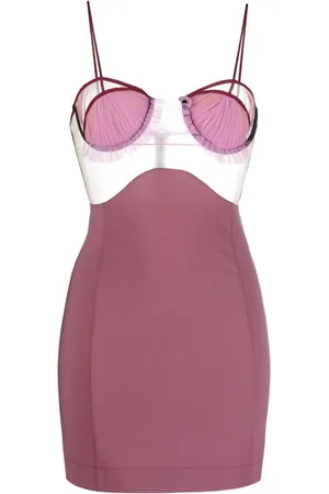 Nensi Dojaka Kort bustier-kjole med gennemsigtig panel