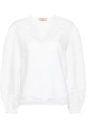 Twin-Set Bluse med blomsterbroderi