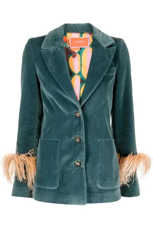 La DoubleJ Keaton blazer i velour med fjerdetalje