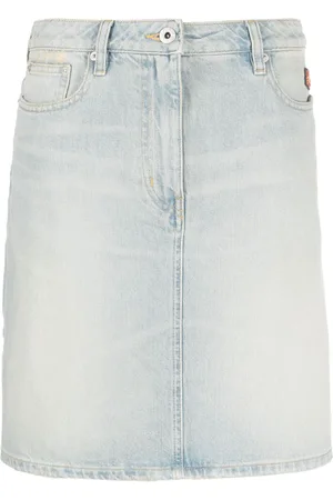 Kenzo Denimnederdel med blomster-broderi
