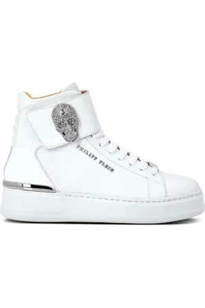 Philipp Plein High-top sneakers med krystaludsmykket dødningehoved