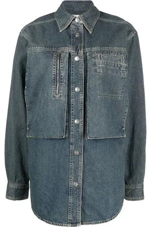 Isabel Marant Stenvasket denimskjorte i western-stil