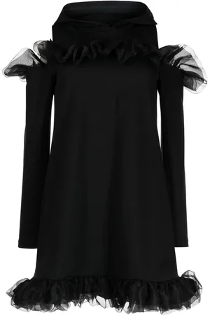 Shanshan Ruan Kjole med cold-shoulder-snit og tylkant