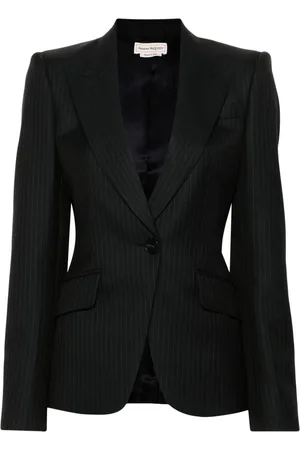 Alexander McQueen Enkeltradet blazer med nålestriber