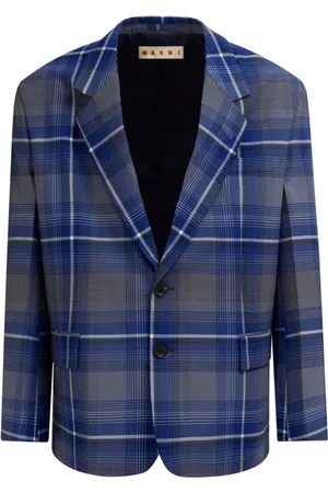Marni Skotskternet blazer med broderet logo