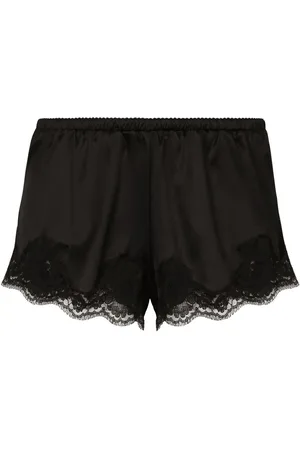 Dolce & Gabbana Trusser i satin-finish med blondedetalje
