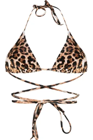 Vetements Bikinitop i velour med leopardtryk
