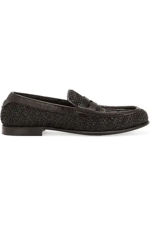 Dolce & Gabbana Interwoven penny-loafers i bast