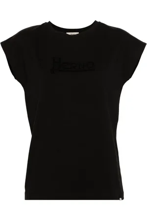 HERNO Kortærmet T-shirt med logoudsmykning