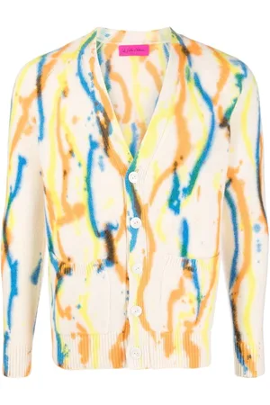 THE ELDER STATESMAN Strikket cardigan med malet tryk
