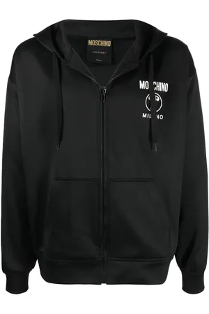 Moschino Hættetrøje med logotryk og lynlås