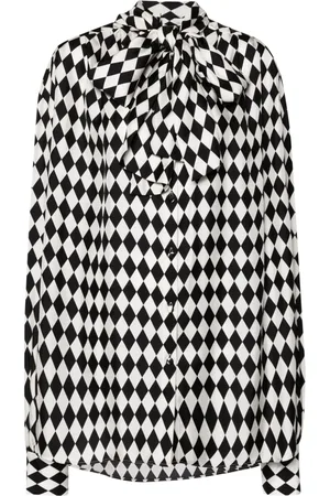 Balmain Silkeskjorte med geometrisk mønster