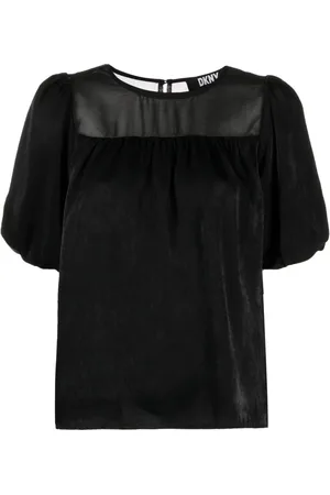 DKNY Kortærmet bluse med ruche-detalje