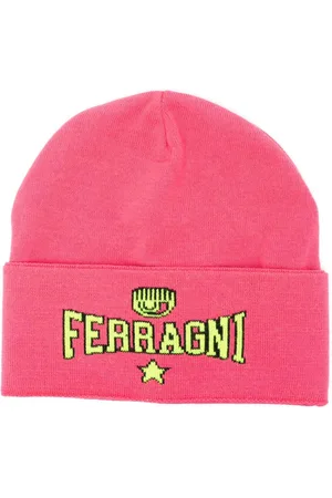 Chiara Ferragni Intarsiastrikket hue med logo
