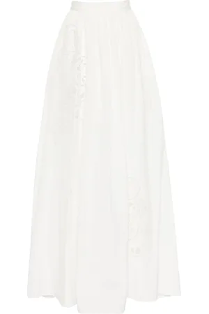 Elie saab Lang broderet nederdel i taffeta