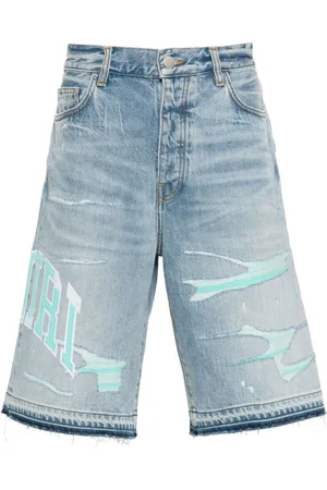 AMIRI Denimshorts med Varsity-logo