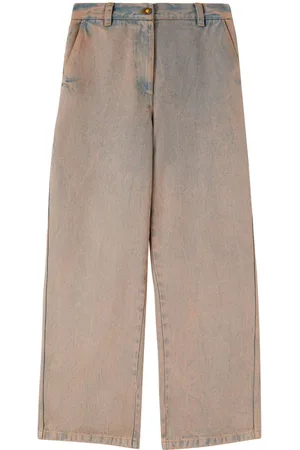 Palm Angels Jeans med brede ben og broderet logo