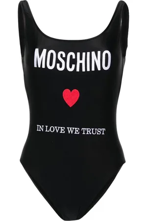 Moschino Badedragt med broderet logo og åben ryg