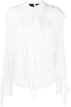 Pinko Flæsebluse med rund hals