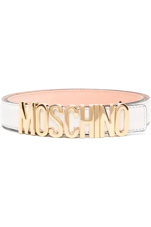Moschino Læderbælte med logo-bogstav
