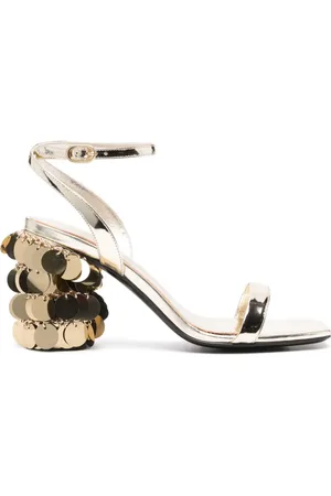 Paco rabanne 95mm sandaler med pailletudsmykning