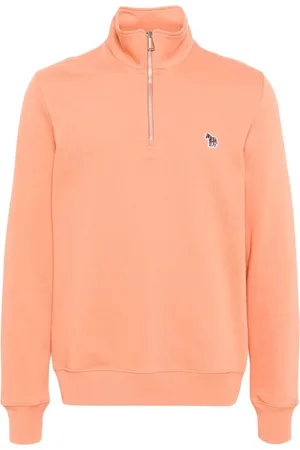 Paul Smith Sweatshirt med zebramærke og kort lynlås