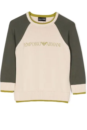 Emporio Armani Finstrikket trøje med præget logo