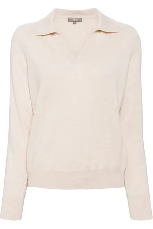 N.PEAL Cardigan med polo-krave