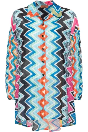 Missoni Skjorte med ballonærmer og zigzagmønster