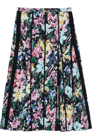 3.1 Phillip Lim Mellemlang Flowerworks Godet nederdel med blomstret tryk