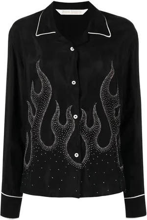 Palm Angels Skjorte med broderet flamme