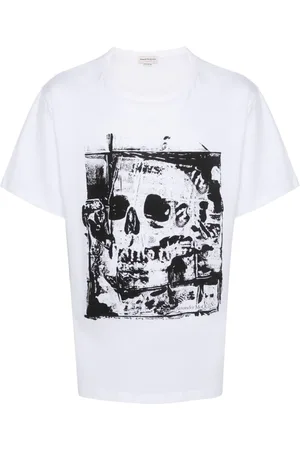 Alexander McQueen T-shirt med dødningehovedtryk