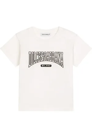 Dolce & Gabbana T-shirt i flocktekstur med logo