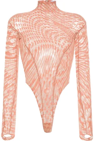 MUGLER Bodysuit med stjernetryk og mesh