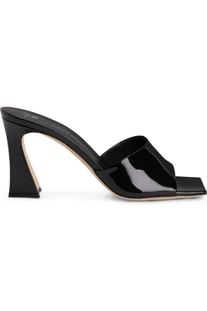 Giuseppe Zanotti 85 mm mules i læder med lakeret effekt
