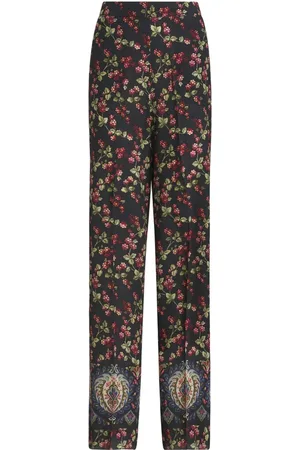 Etro Bukser med lige ben og blomstertryk