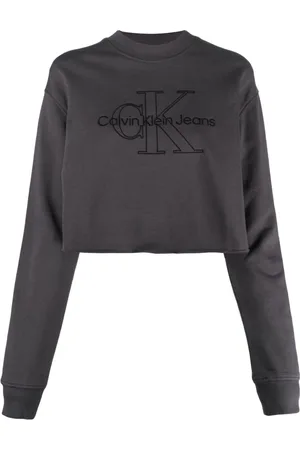 Calvin Klein Cropped sweatshirt med monogram-broderi