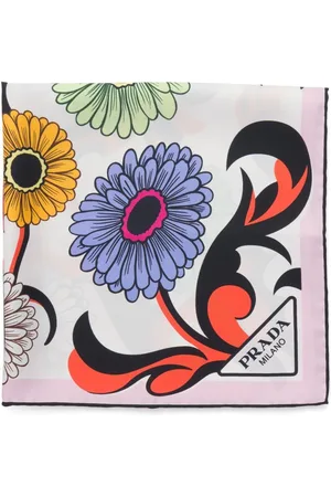 Prada Tørklæde i twill med blomstertryk