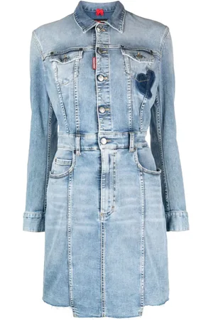 Dsquared2 Skjortekjole i denim med knapper