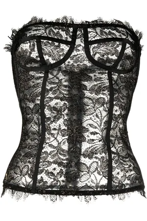 Philipp Plein Bustier-top med blondedetalje